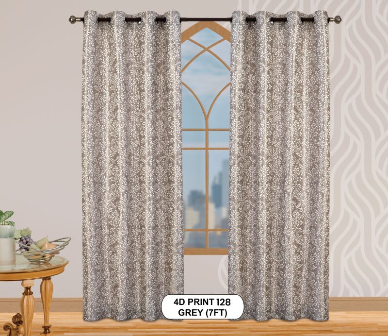4d Print 128 Grey Luxurious Light Window Curtain