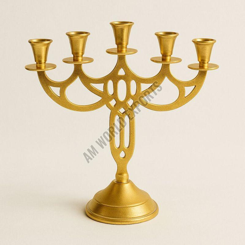 Decorative 5-Arm Golden Candelabra