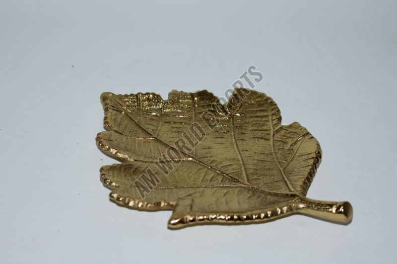 Golden Leaf Shaped Decorative Platter