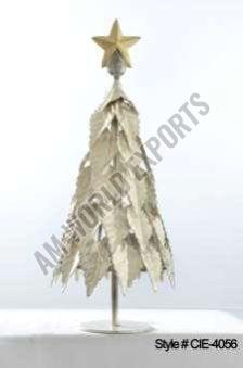 Iron Golden Pointed Leaf Christmas Tree, Color : Champagne