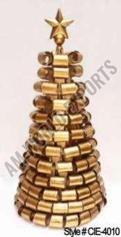Iron Golden Rolled Metal Christmas Tree, Color : Bronze