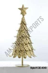 Iron Golden Stacked Leaf Christmas Tree, Color : Brass for Decorative