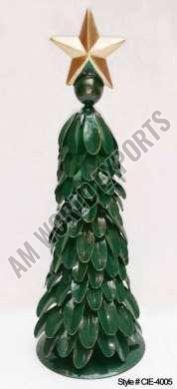 Iron Green Curled Leaf Christmas Tree, Color : Golden