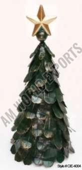 Iron Green Stacked Leaf Christmas Tree, Color : Golden