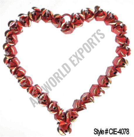 Red Bell Heart Shaped Wreath, Shape : Heart-shaped
