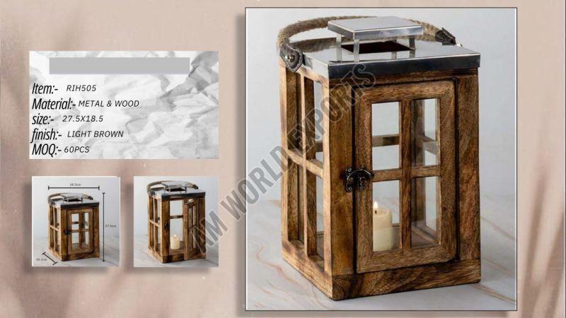 Rustic Wooden and Metal Lantern