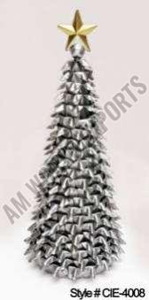 Iron Silver Pleated Christmas Tree, Color : Pewter, Golden