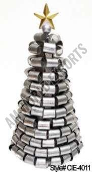 Iron Silver Rolled Tube Christmas Tree, Color : Golden for Decorative