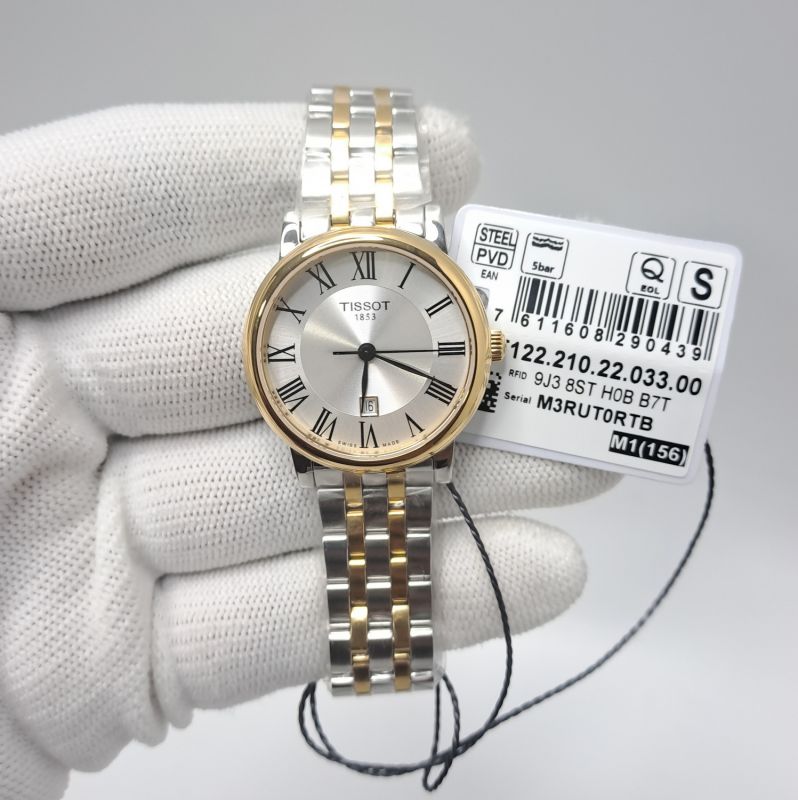 tissot carson dual tone silver dial store quality swiss watch