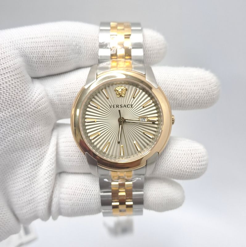 Versace V Urban Dual Tone Golden Dial Store Quality Swiss Watch