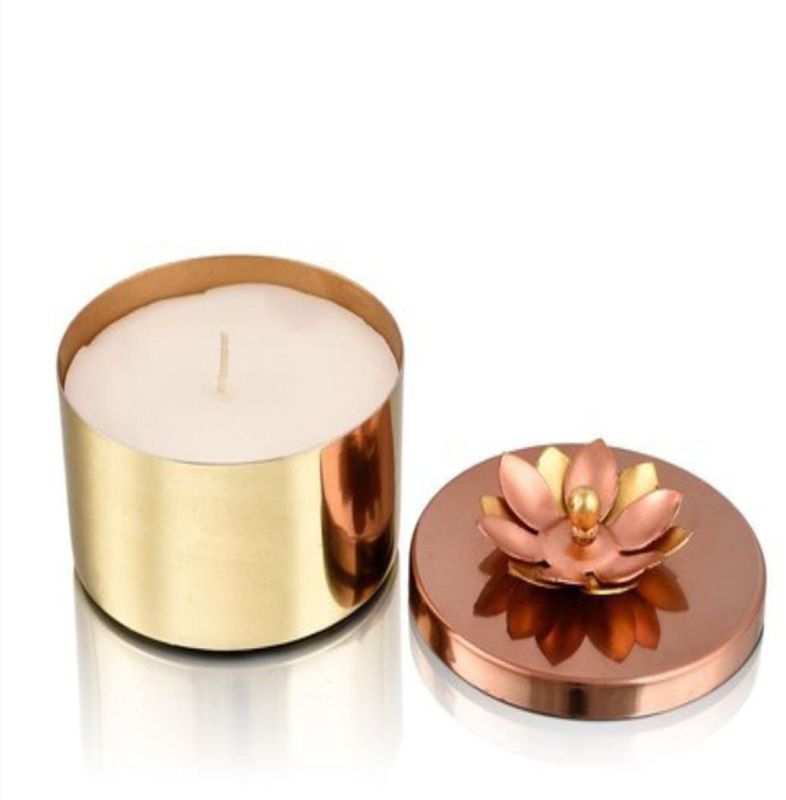 Iron Metal Candle Jar with Lid