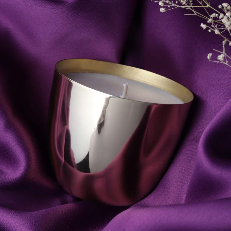 Silver Metal Decorative Candle Jar