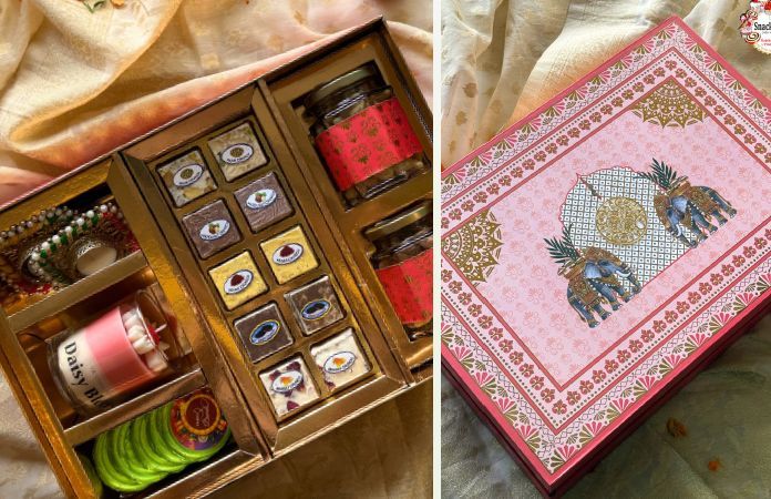 Chocolate Coated Almond and Cashew Diya Gift Set