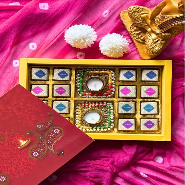 Diya And Assorted Chocolate Gift Box