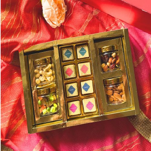 Festive Almond Cashew Chocolate Gift Box
