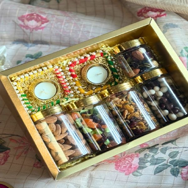 Festive Nut and Chocolate Diya Gift Box