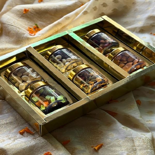 Gourmet Nut and Chocolate Glass Jar Gift Box Set
