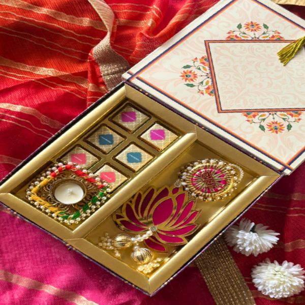 Shubh Labh And Chocolate Diya Gift Box