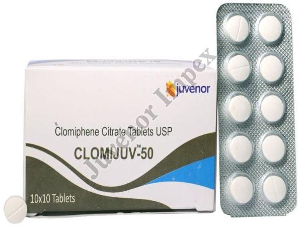 Clomiphene Citrate 50mg Tablets, Brand Name : Clomijuv