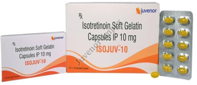 Isotretinoin 10mg Soft Gelatin Capsules, Brand Name : Isojuv-10