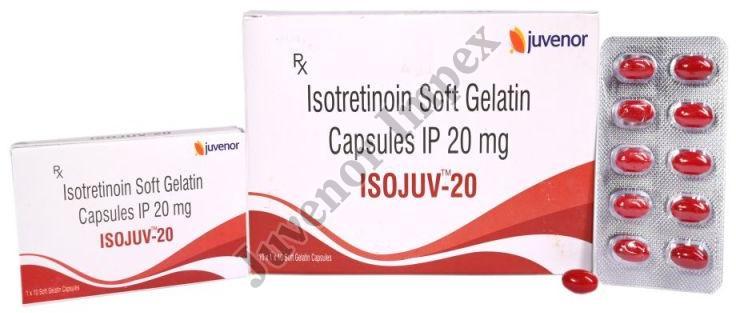 Isotretinoin 20mg Soft Gelatin Capsules, Brand Name : Isojuv-20