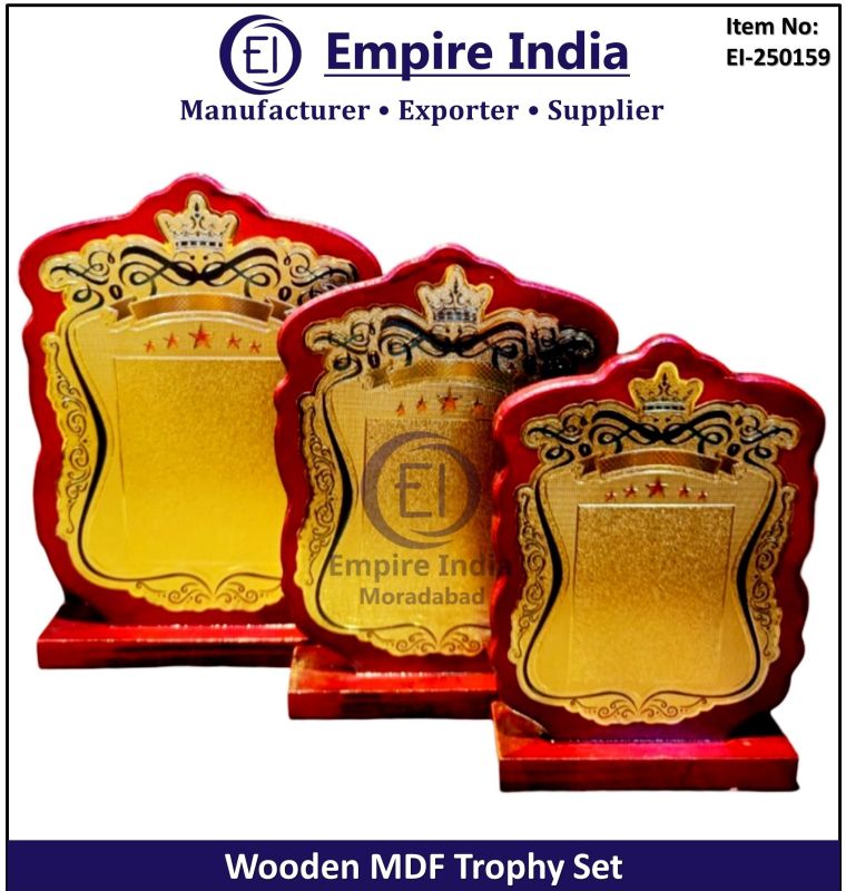 Crown Design Wooden MDF Trophy Set