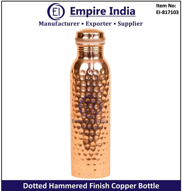 Dotted Hammered Finish Copper Water Bottle