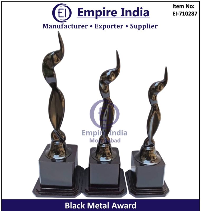 Designer Recognition Sculpture Black Metal Award Trophy