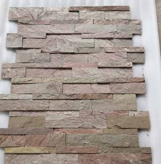 Golden Slat Stone Wall Panel