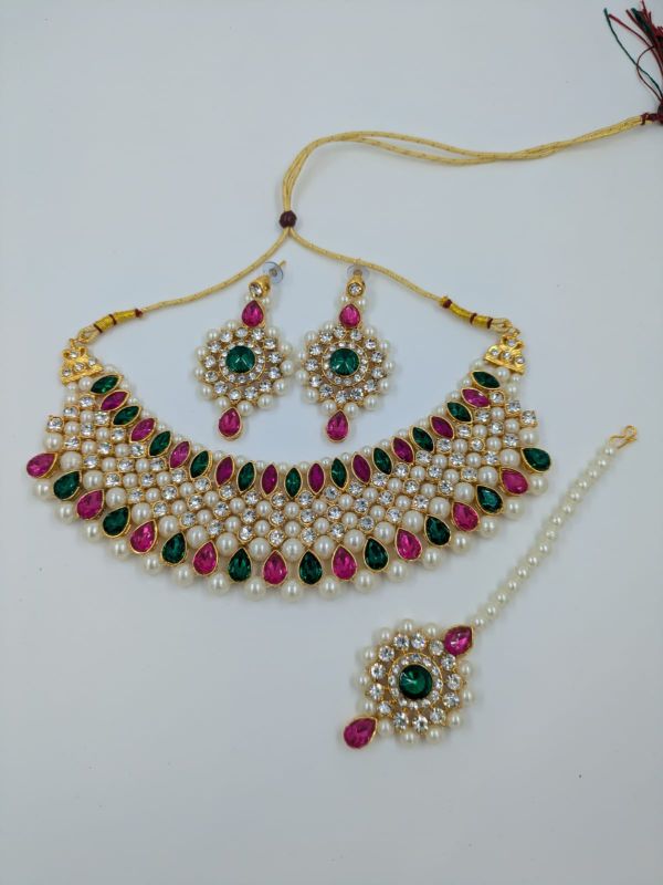 Stunning Multi Color Bridal Choker Set
