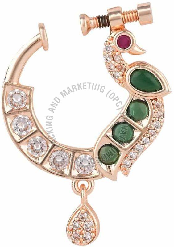 Imitation Diamond Peacock Design Pin