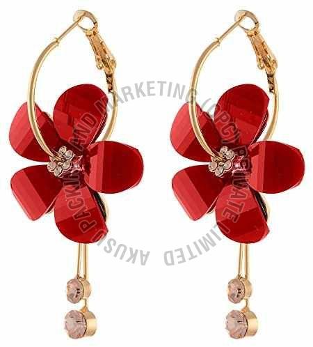 Printed Metal Alloy Stylish Party Wear Drop Earring Anniversary