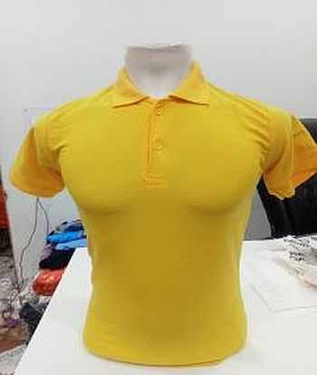 Yellow Honeycomb Matty Polo T Shirt