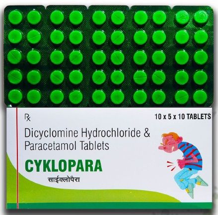 Cyclopara Green Dicyclomine & Paracetamol Tablets