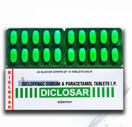 Green Diclosar Diclofenac Sodium and  Paracetamol  Tablets