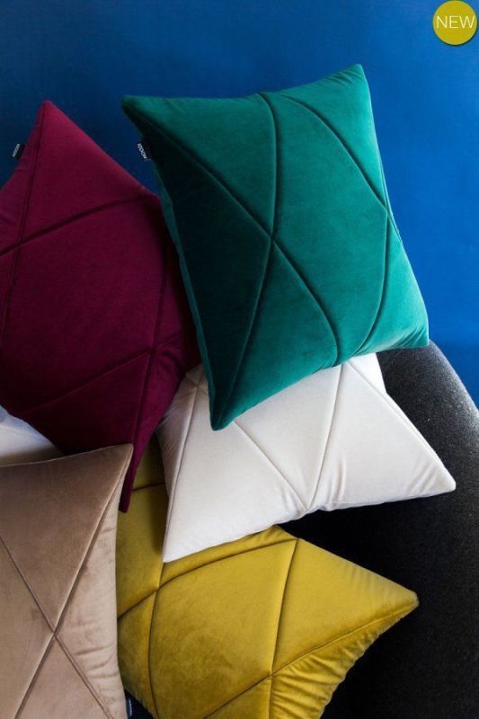 Velvet Geometric Stitch Cushion