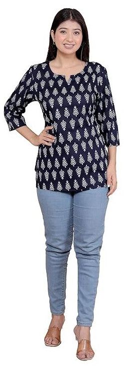 Women\'s Rayon Printed Short Kurti