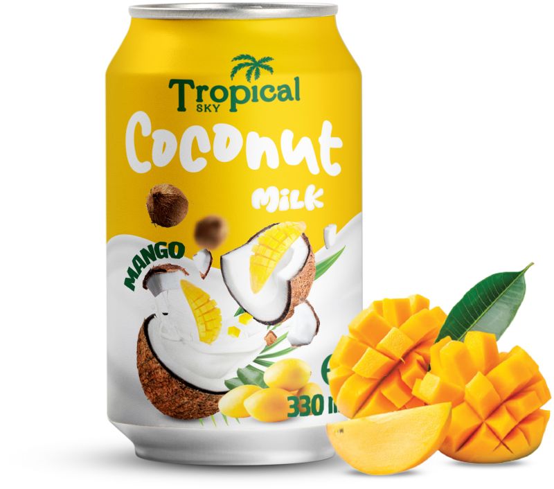 Oem Manufacturer Coconut Milk Mix NFC Juice Drink 330ml Short Can