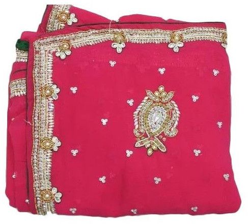 Festive Wear Pink Embroidered Saree