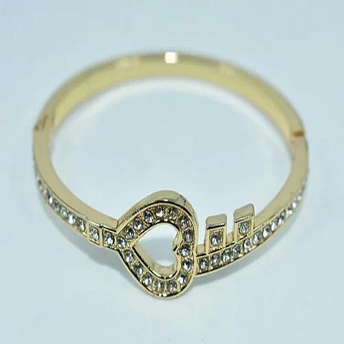 Golden Heart Design Artificial Bracelet