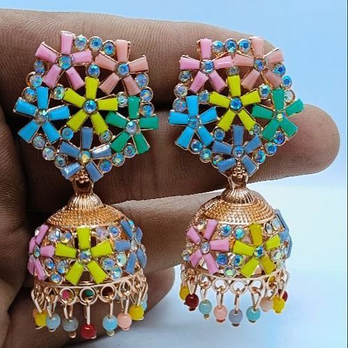 Multicolor Imitation Jhumka Earrings