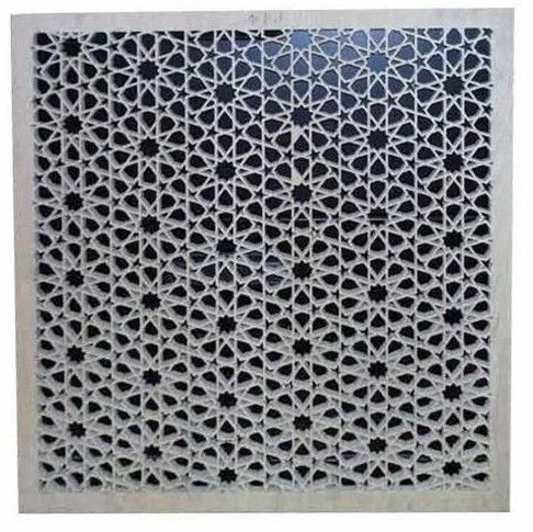 Anti-Slip Square GRC Decorative Screen Panel, Color : White