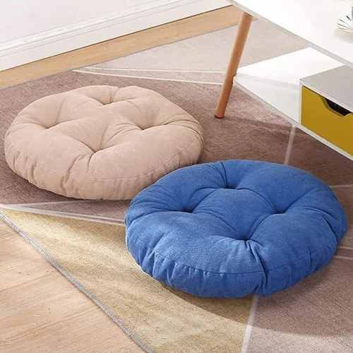 Cotton Round Plain Floor Cushion, Brand Name : Tasiyah