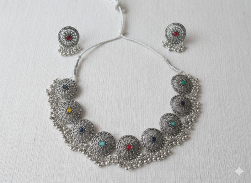 premium oxidized artificial necklace set