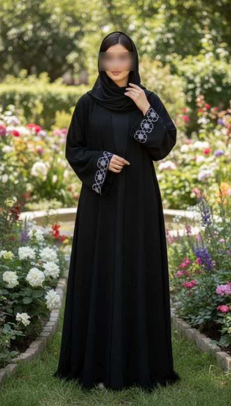 Front Open Black Abaya