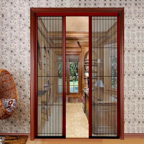 Polyester Mesh Plain Door Mosquito Net, Color : Black