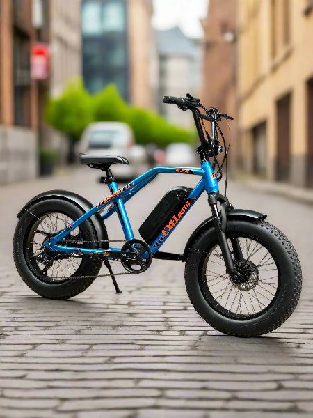 Exelmoto Electric Bicycle - E1X- Sky, Color : Grey, Blue