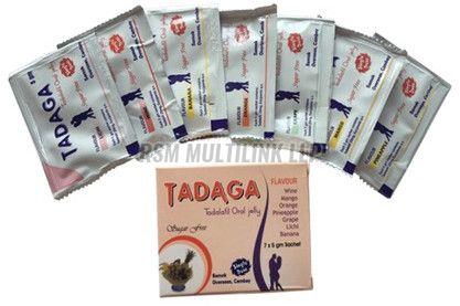Tadalafil 20mg Oral Jelly, Brand Name : Tadaga for Erectile Dysfunction