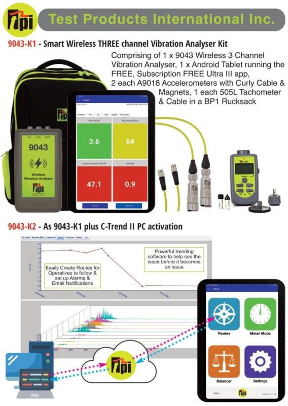 Triaxial Wireless Vibration Analyzer with Software