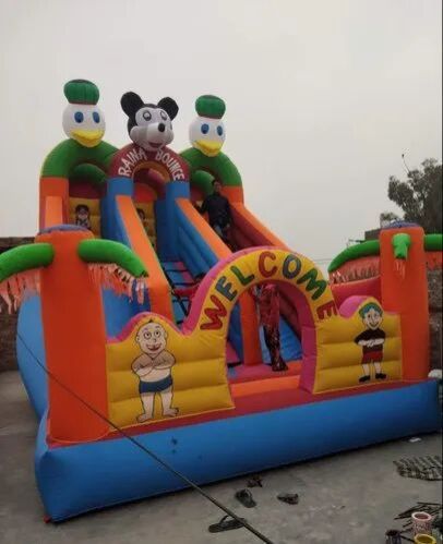 Synthetic Coated Fabrics Colored Mickey Mouse Inflatable Bouncy